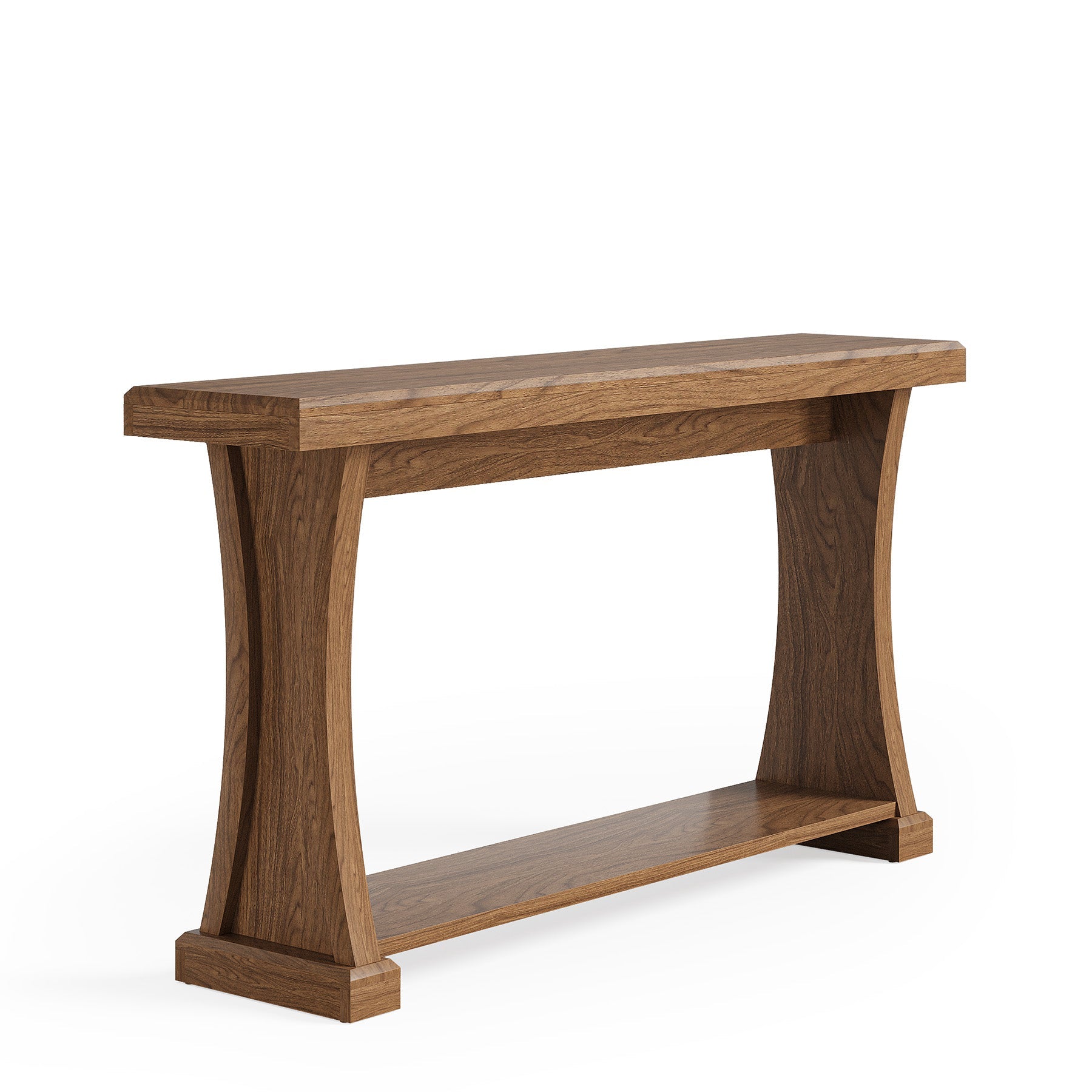 63” 2-Tier Console Table, Narrow Entryway Sofa Table with Storage Shelf