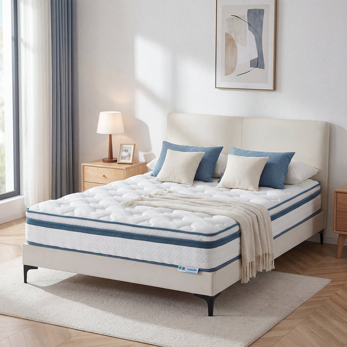 Tribesigns H3 Pocket Spring Mattress, medium firmness, 7-zone orthopaedic memory foam mattress with gel