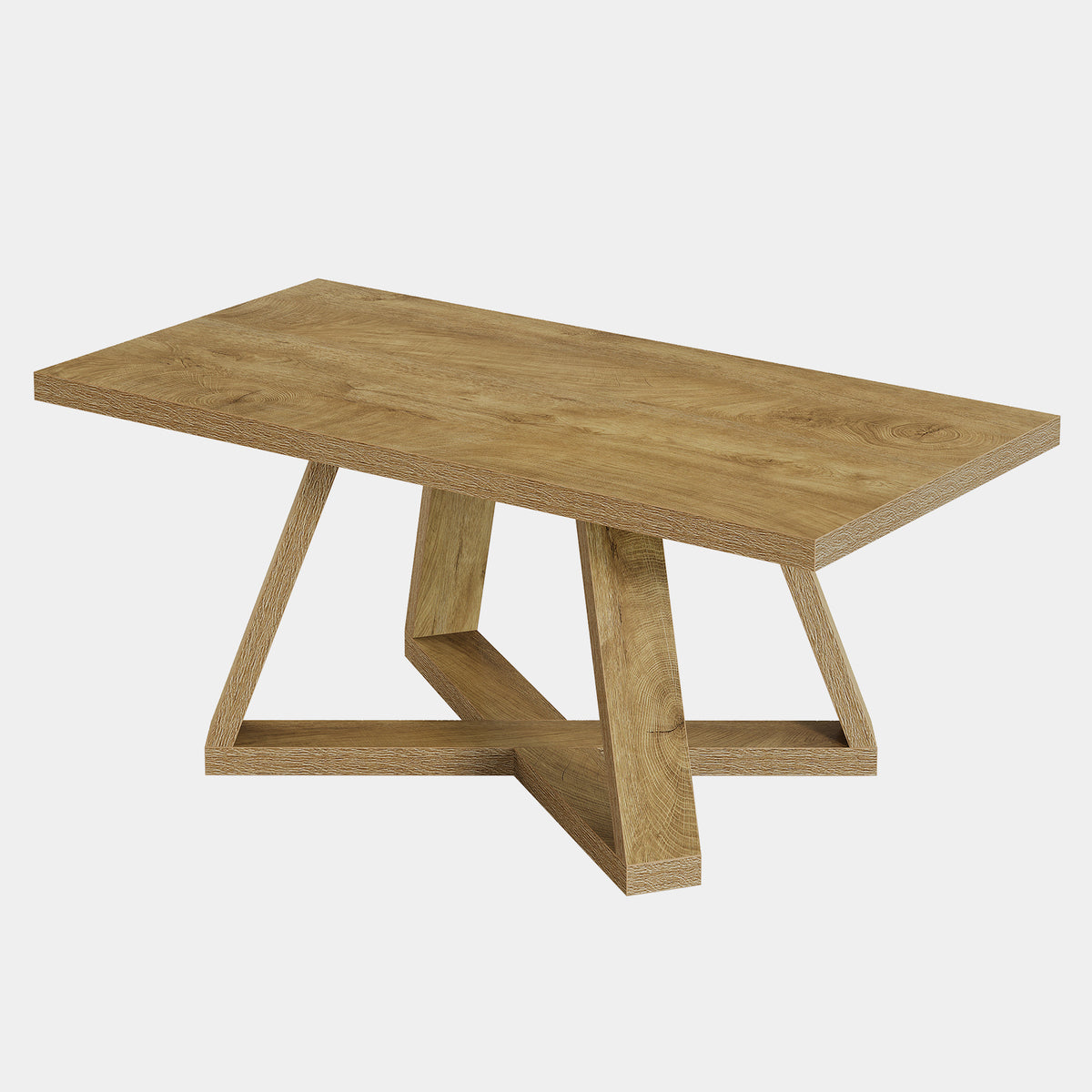 120cm Rectangle Coffee Table, Farmhouse Wooden Accent Table for Small Spaces
