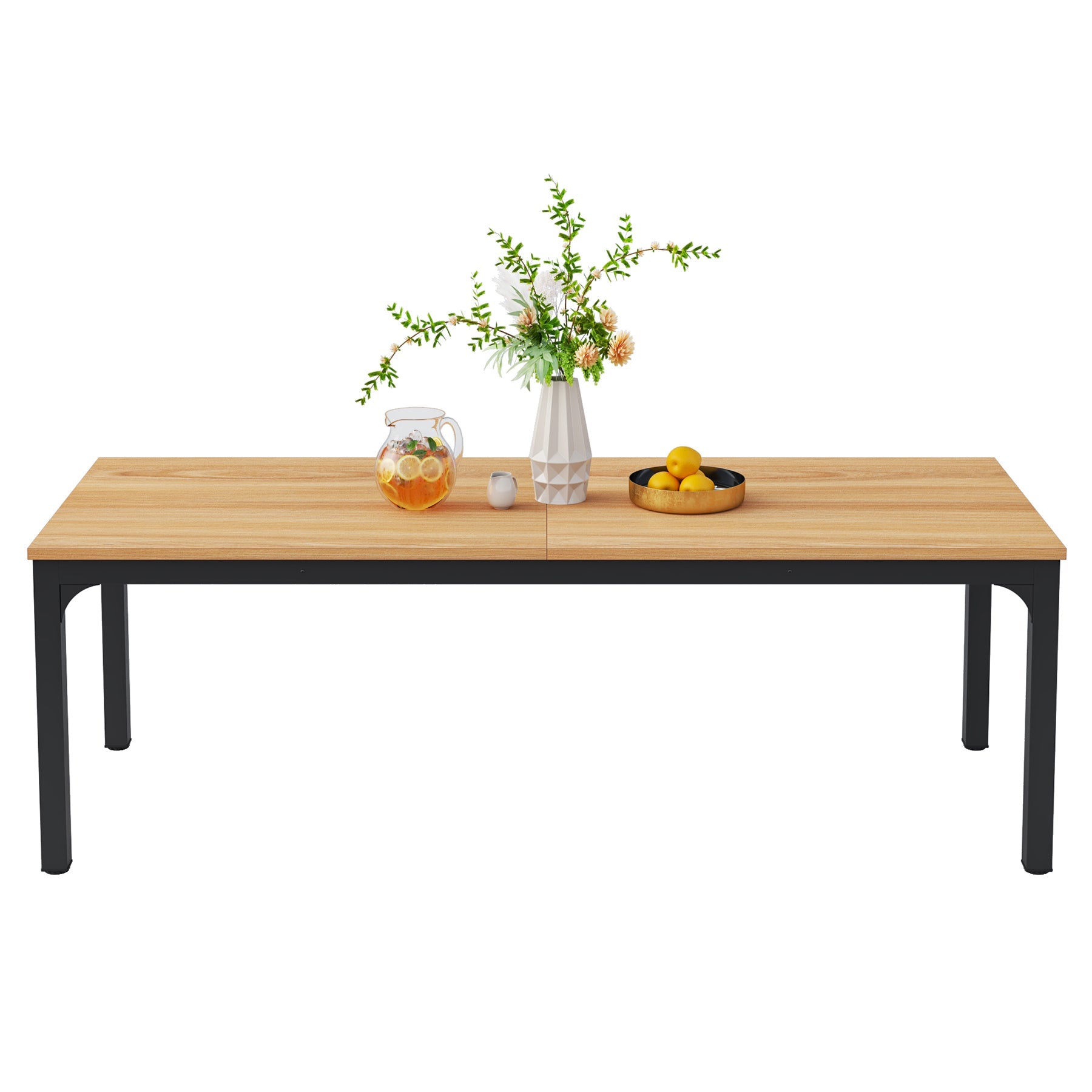 78" Rectangular Dining Table, Long Kitchen Table for 6-8 People