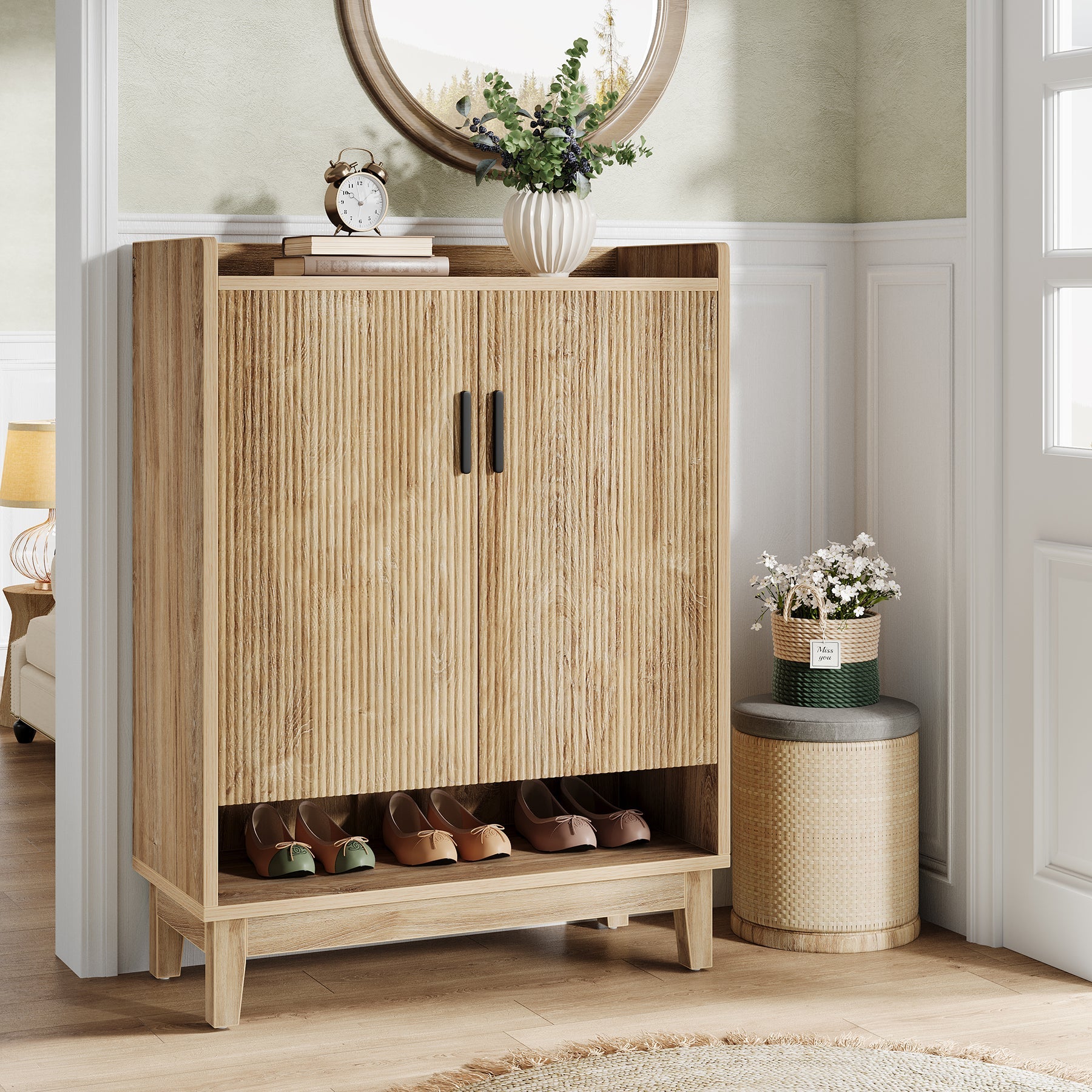 5-Tier Shoe Cabinet with Doors, 20-Pair Entryway Shoe Organizer Rack