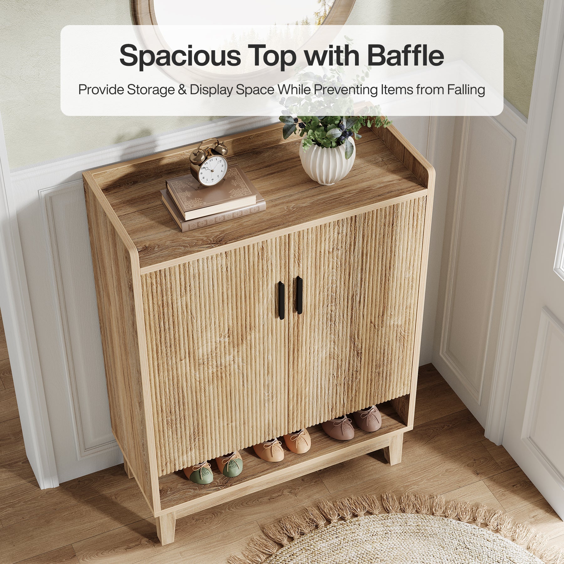 5-Tier Shoe Cabinet with Doors, 20-Pair Entryway Shoe Organizer Rack