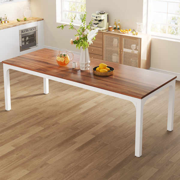 78" Rectangular Dining Table, Long Kitchen Table for 6-8 People