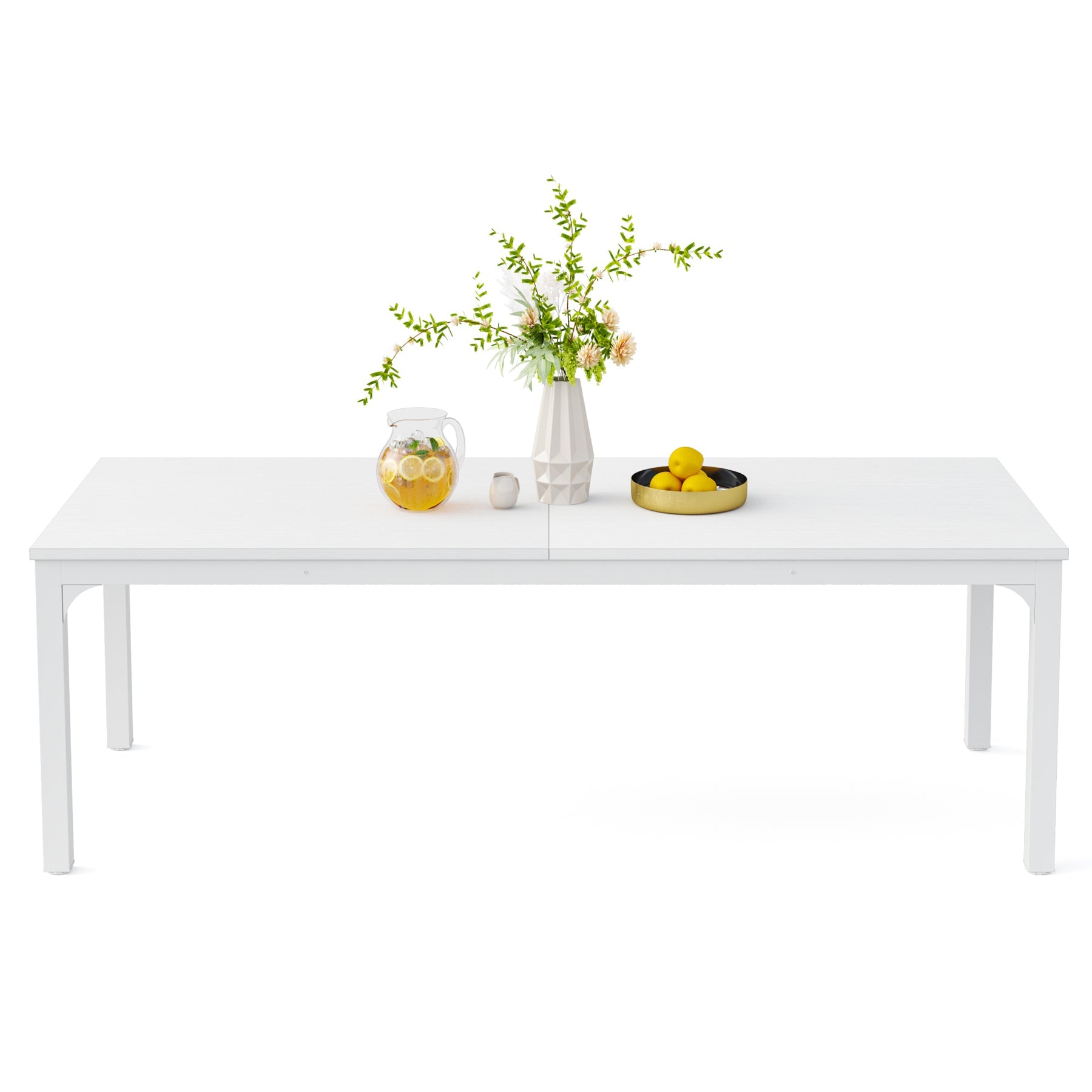 78" Rectangular Dining Table, Long Kitchen Table for 6-8 People
