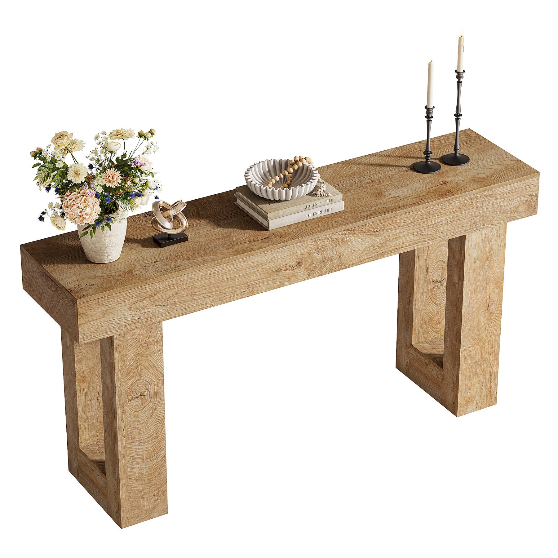 63" Farmhouse Console Table with Durable Design for Entryway and Living Room