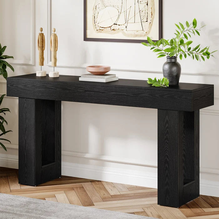 160cm Rustic Wood Console Table, Farmhouse Sofa Table