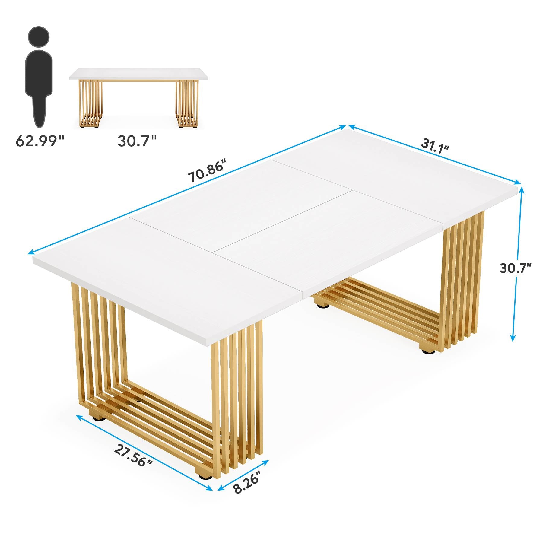 70.8" Modern Dining Table, Tribesigns Kitchen Table for 6-8 People