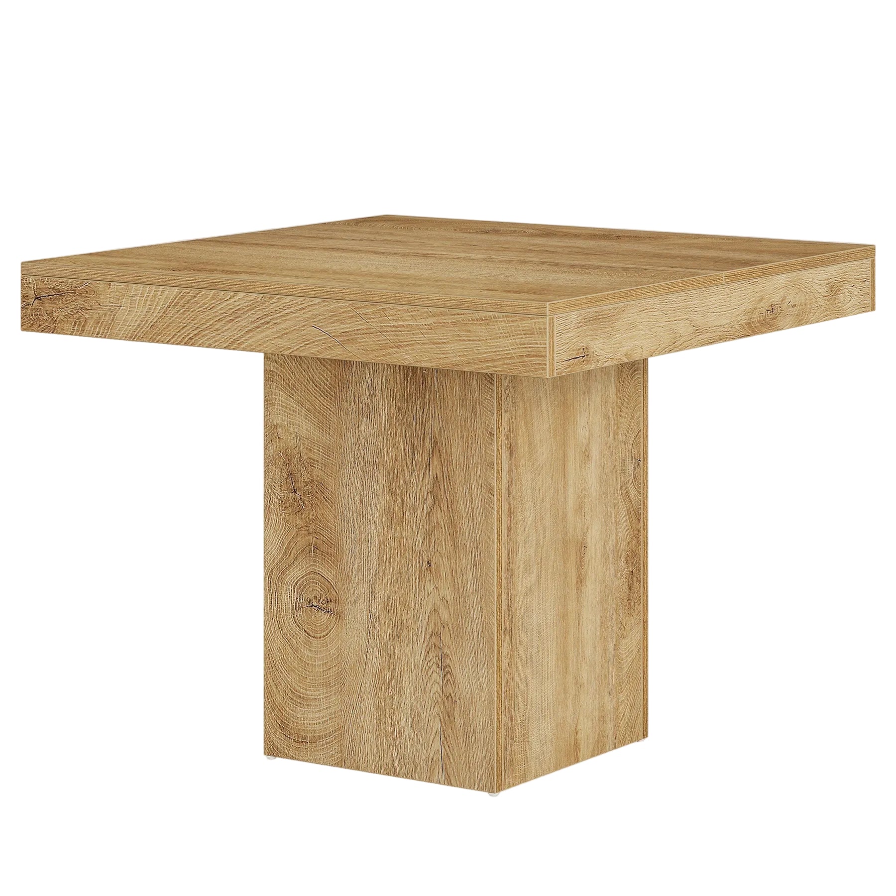 39" Square Farmhouse Dining Table, Solid Wood Kitchen Table with Pedestal Base for 4