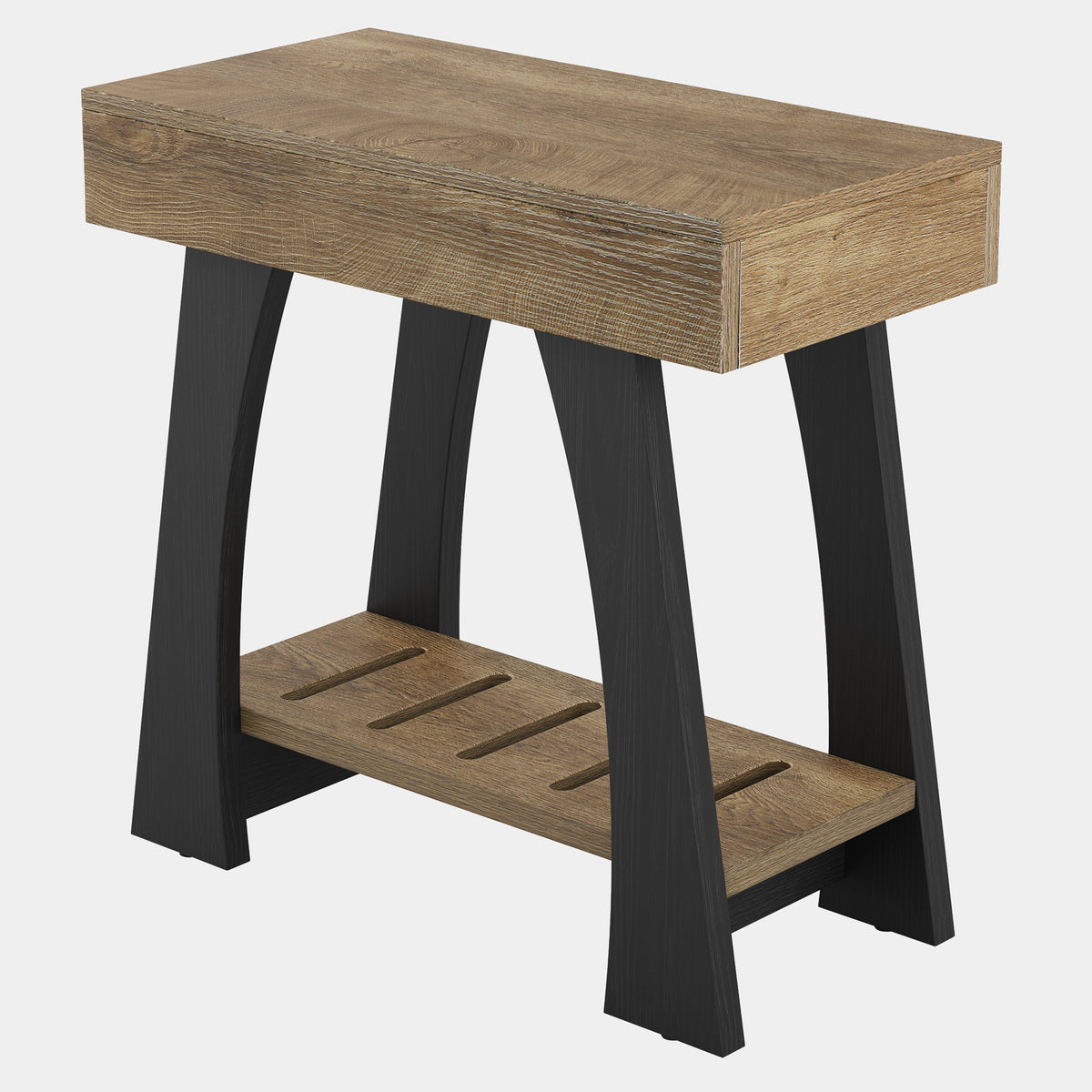 40cm Narrow Side Table, 2-Tier Slim End Table for Small Spaces Living Room