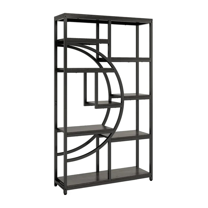 37.4" 5-Tier Industrial Bookshelf for Living Room, Bedroom, Home Office