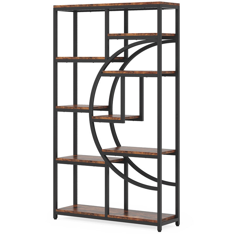 37.4" 5-Tier Industrial Bookshelf for Living Room, Bedroom, Home Office