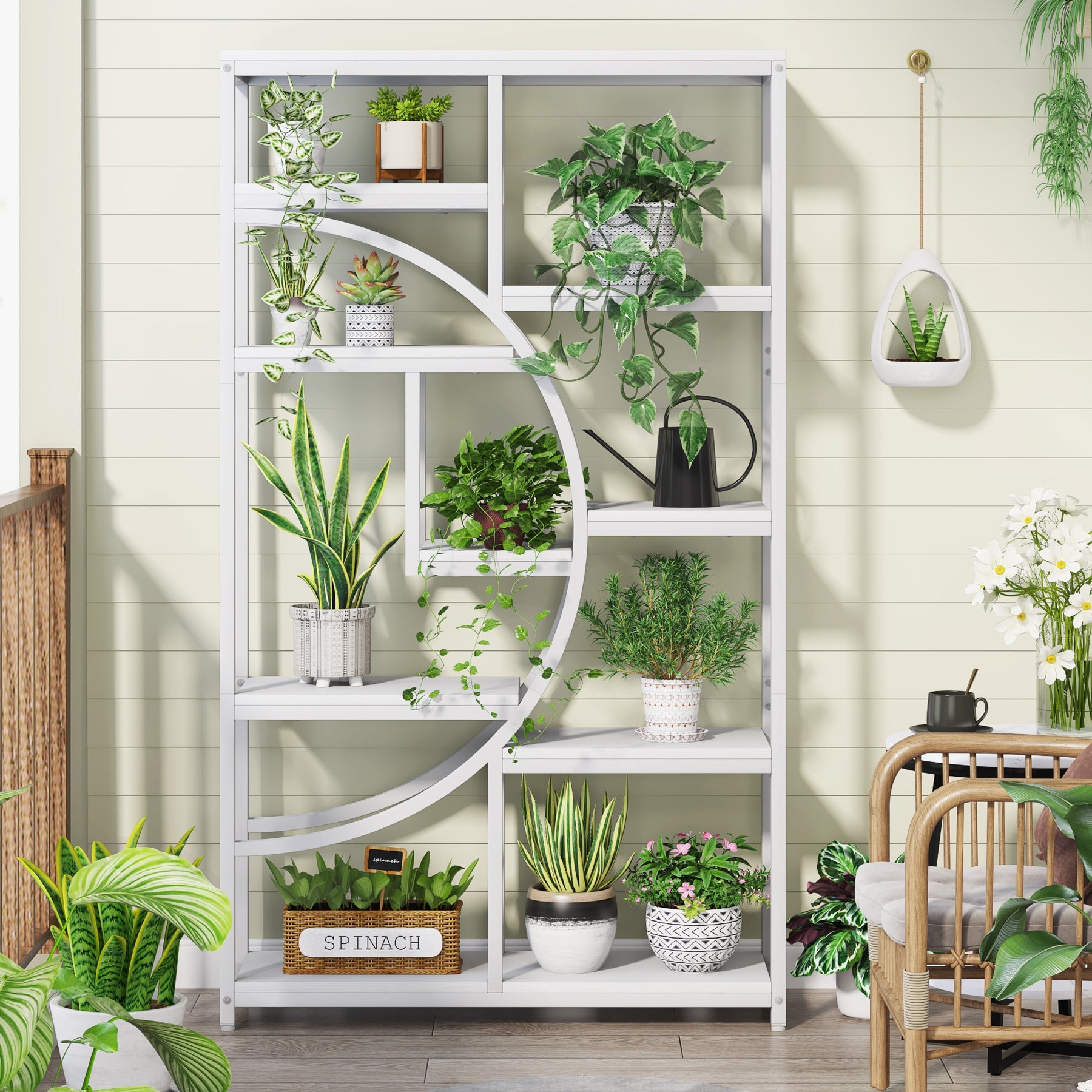 37.4" 5-Tier Industrial Bookshelf for Living Room, Bedroom, Home Office
