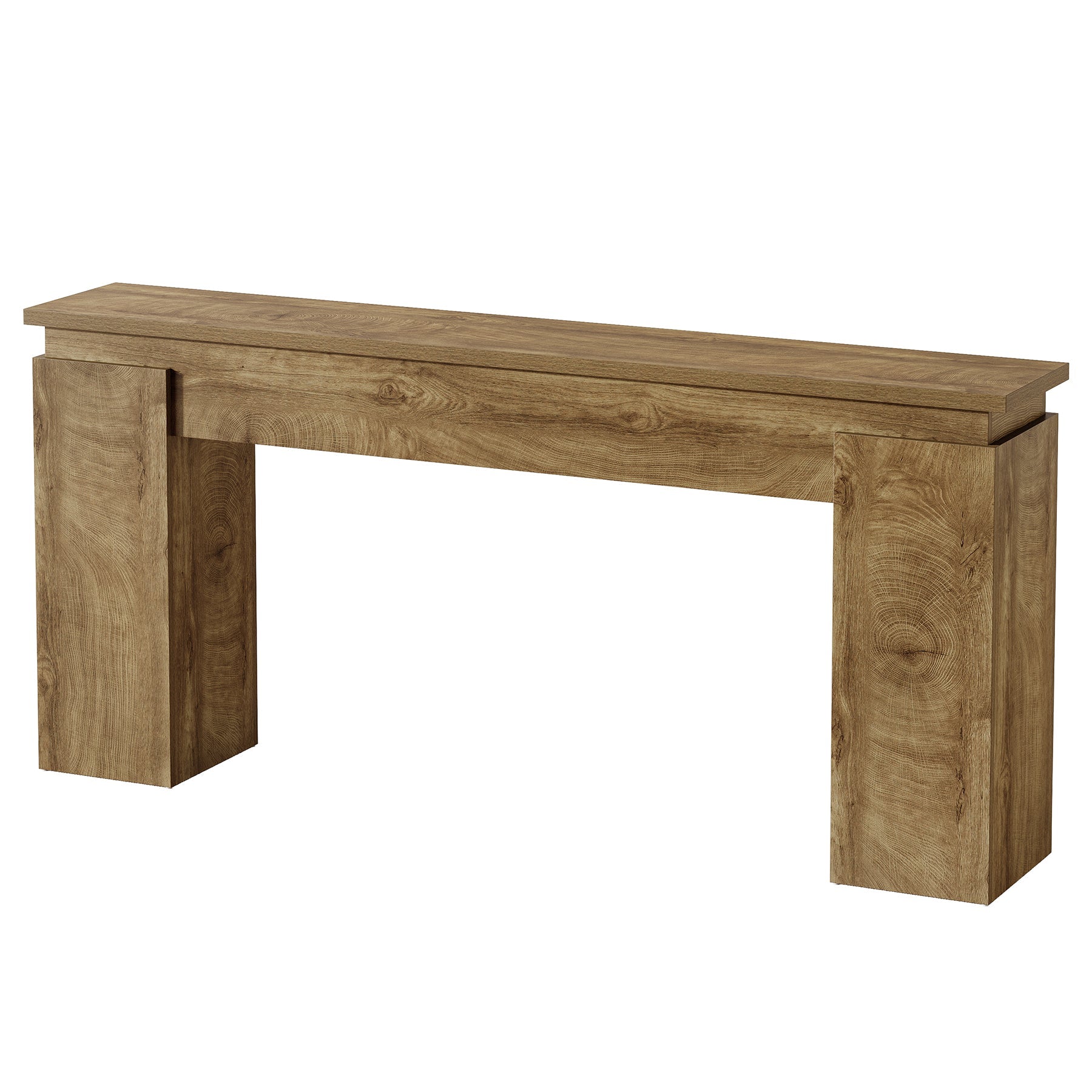 160cm Farmhouse Console Table with Open Shelf, Narrow Sofa Table for Entryway, Hallway, or Behind Couch