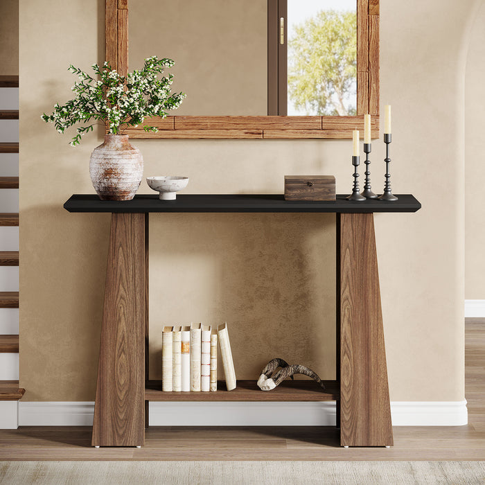 Tribesigns 120cm console table, a modern-style two-tier hall table
