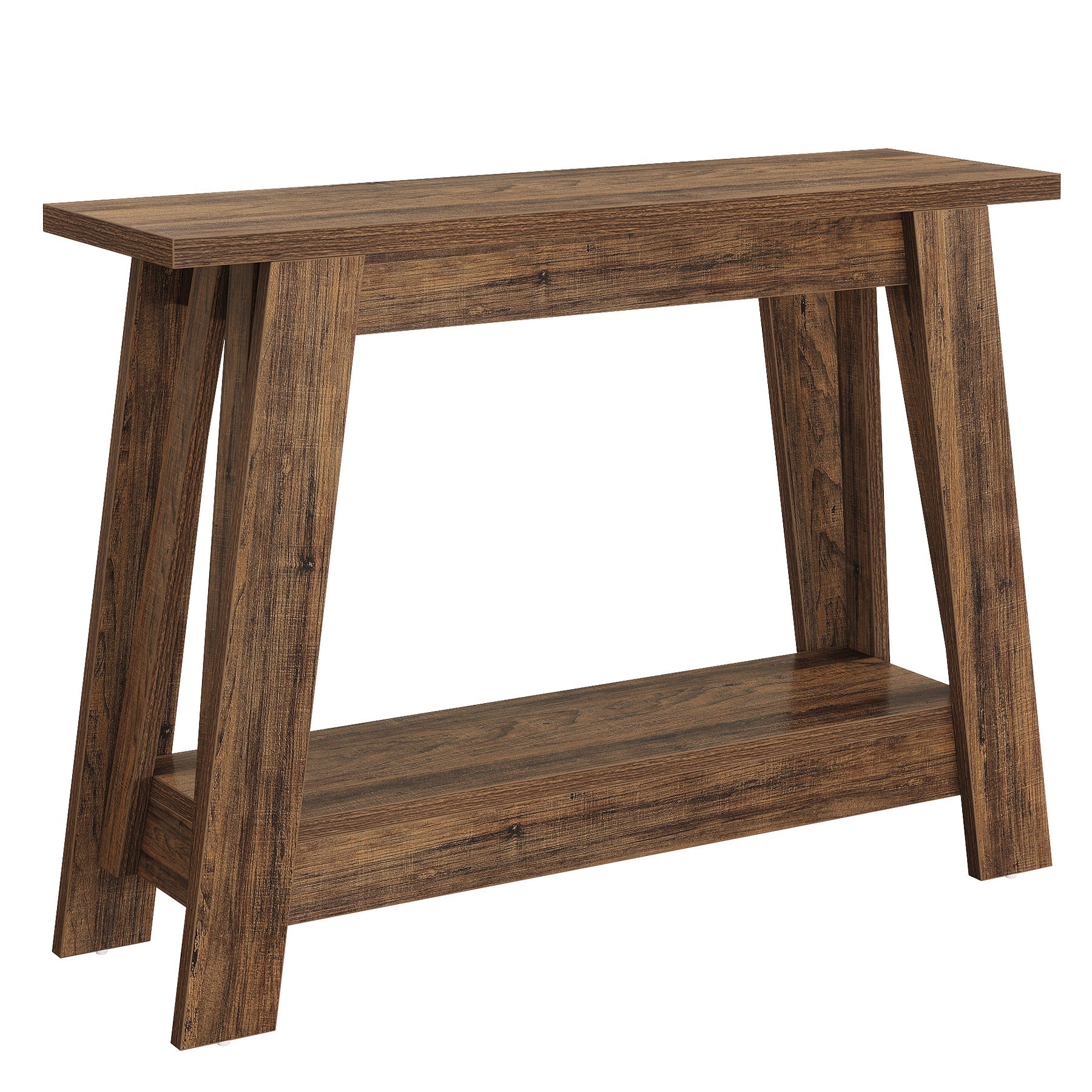 41.3" Rustic Farmhouse Console Table - 2-Tier Narrow Entryway Table with Storage