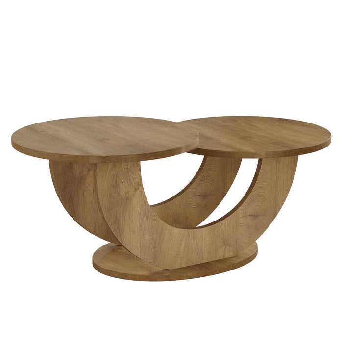 45" Modern Coffee Table, 2-Tier Accent Center Cocktail Table with U-Shaped Frame