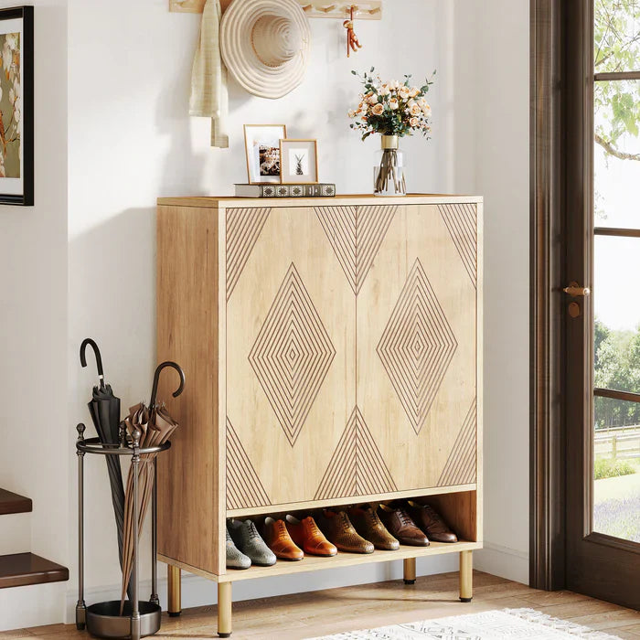 45" 6-Tier Shoe Cabinet with Adjustable Shelves, Modern Entryway Storage