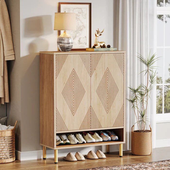 45" 6-Tier Shoe Cabinet with Adjustable Shelves, Modern Entryway Storage