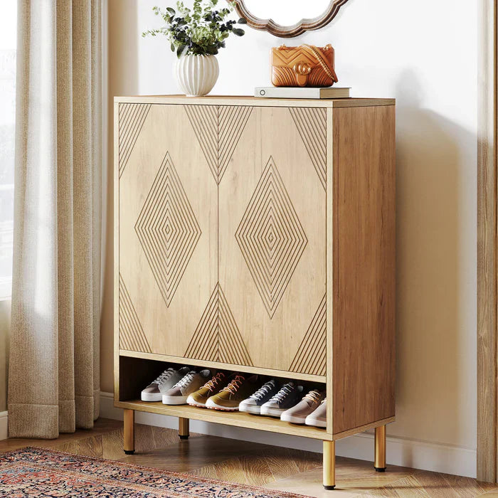 45" 6-Tier Shoe Cabinet with Adjustable Shelves, Modern Entryway Storage