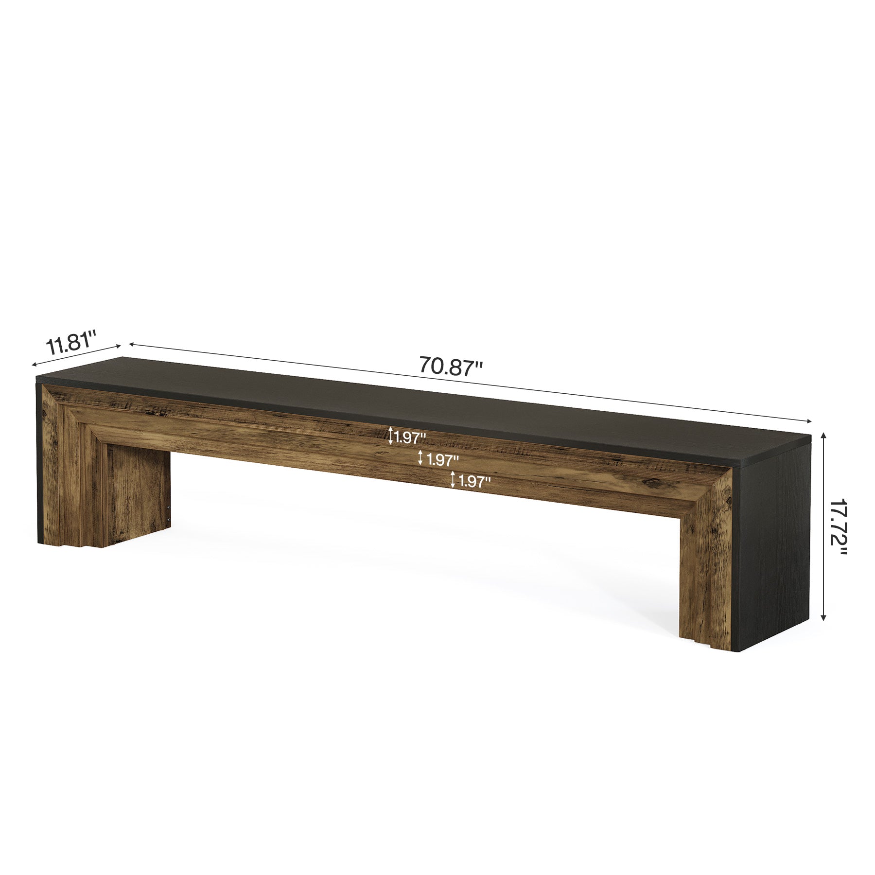 180cm Dining Bench, Farmhouse Long Kitchen Bench Seating