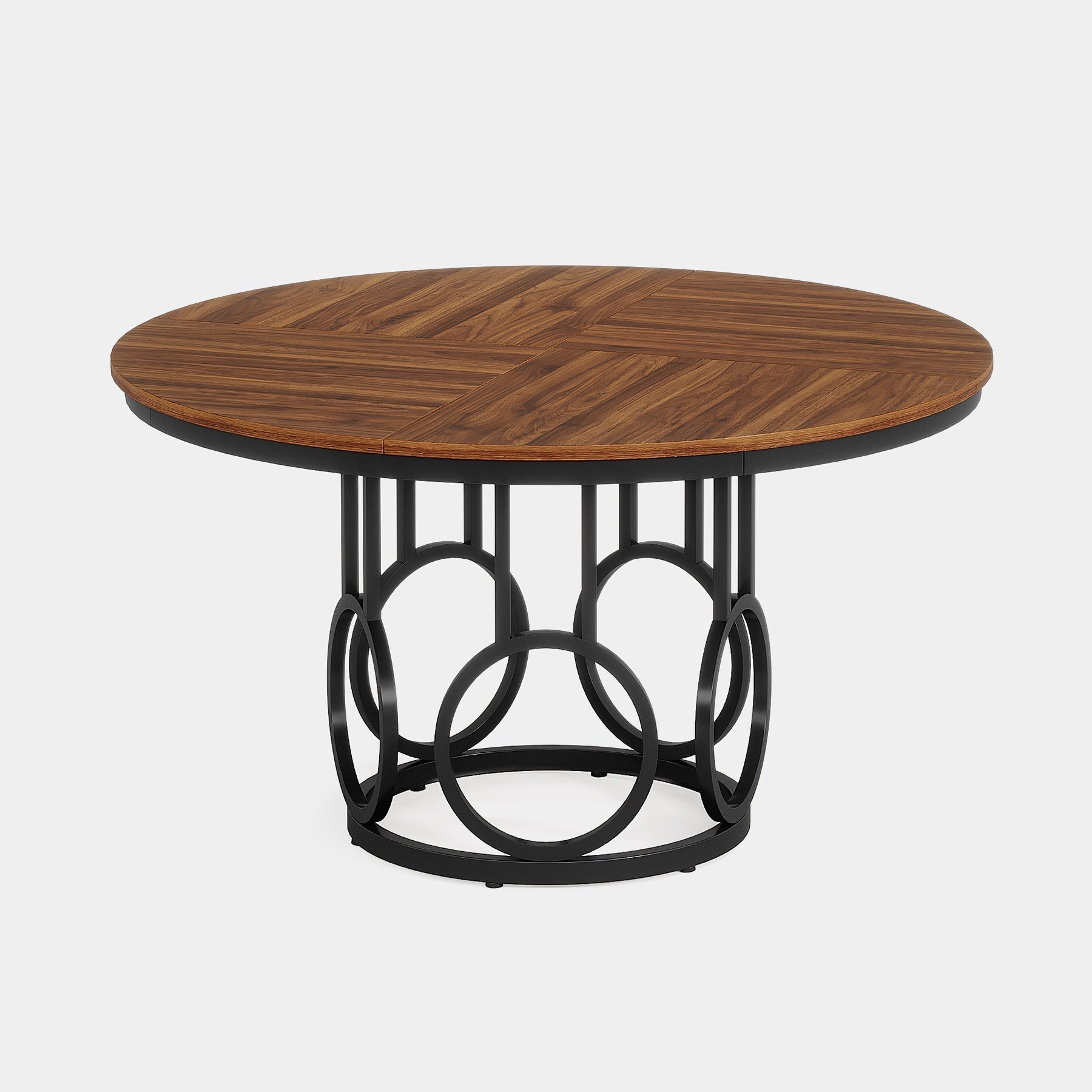 47" Wood Dining Table, Round Kitchen Table for 4-6 People
