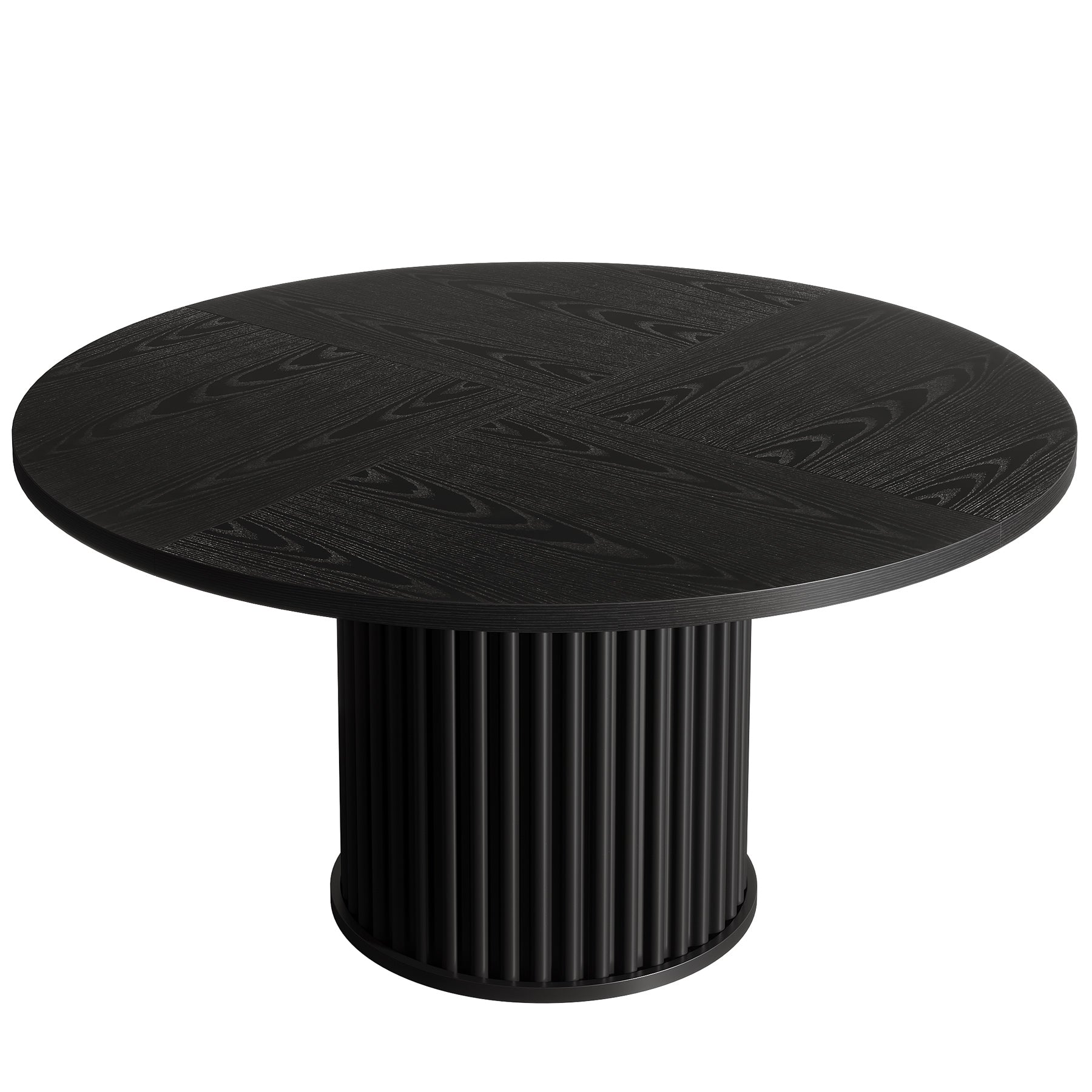 47" Round Conference Table for 4–6 People, Meeting Table with Sturdy Metal Base