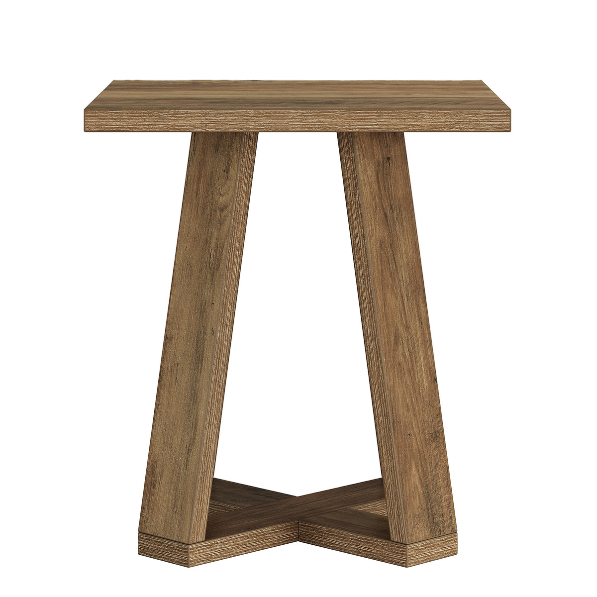 50cm Square Side Table, Rustic X-Base Nightstand