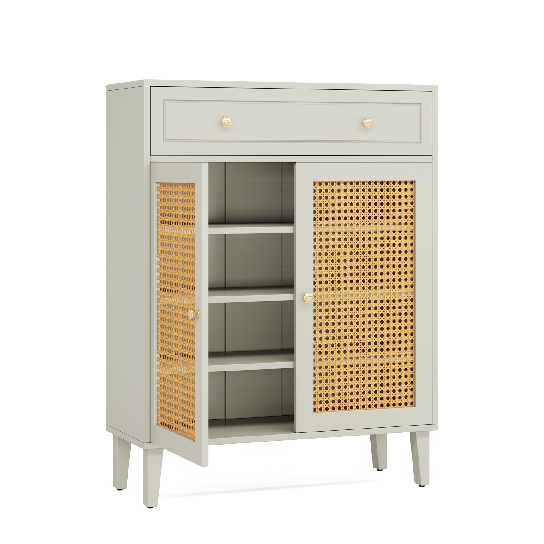 Wooden Storage Cabinet Sideboard with Adjustable Shelves and Drawer Tribesigns