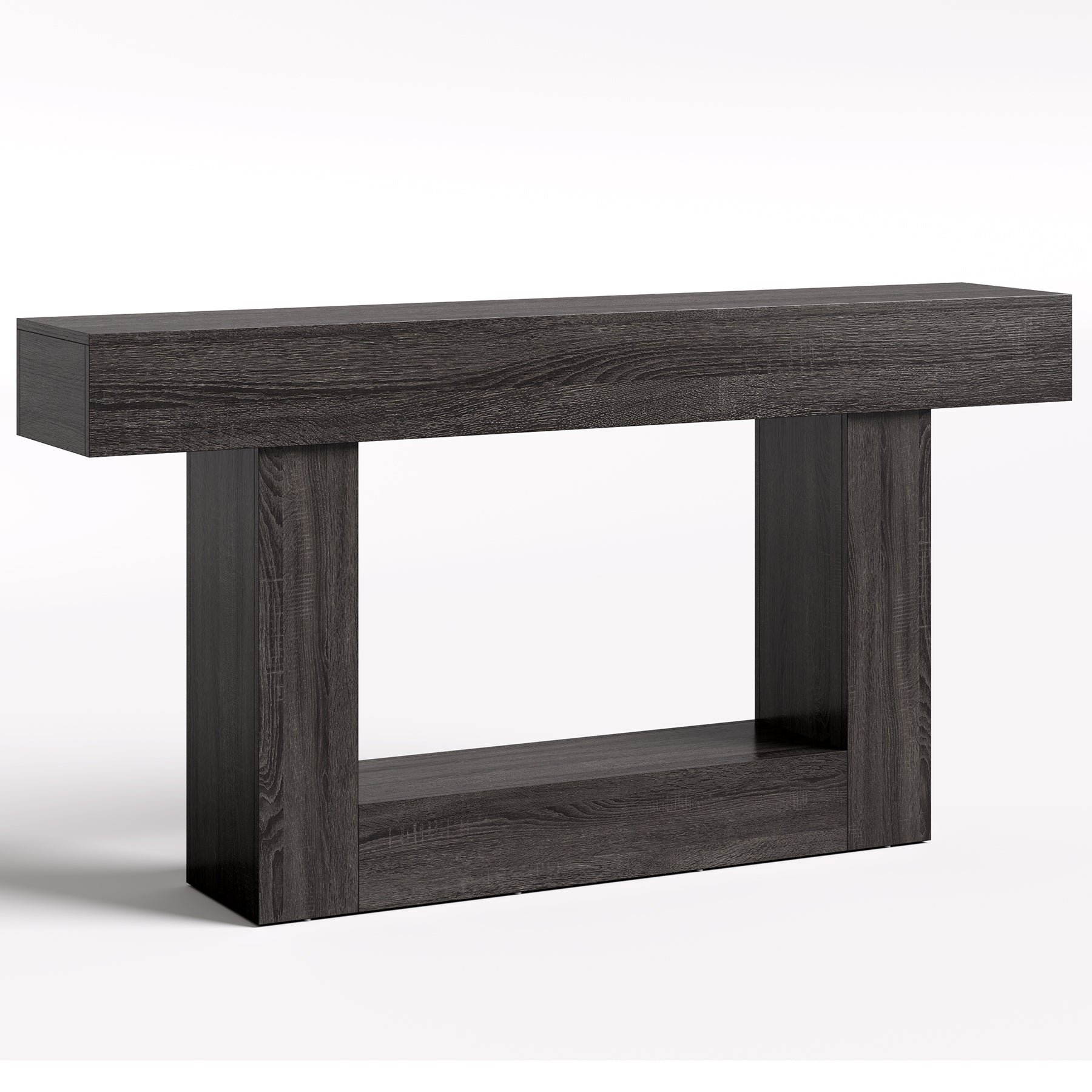 63" Distressed Wood Console Table, 2-Tier Sofa & Entry Table