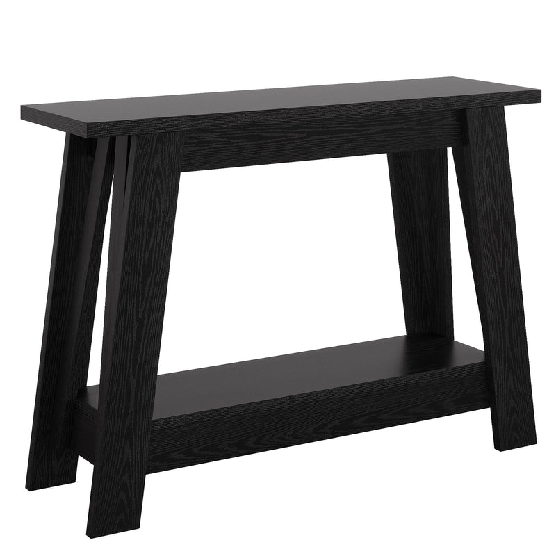 105cm Rustic Farmhouse Console Table - 2-Tier Narrow Entryway Table with Storage