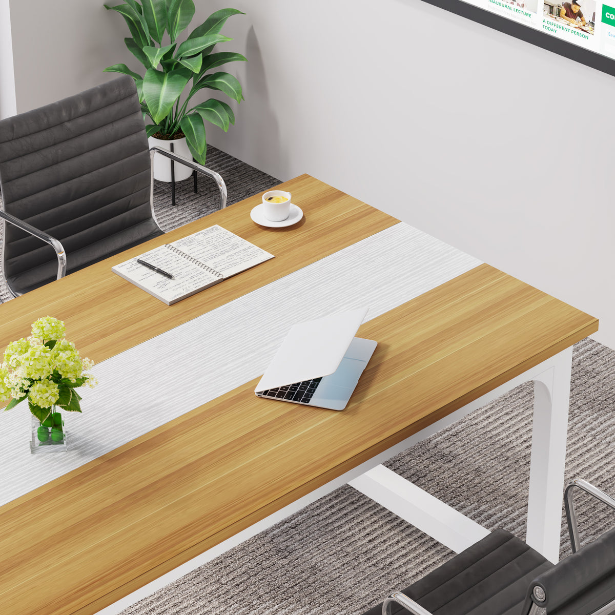 63" Large Office Desk, Industrial Writing Workstation