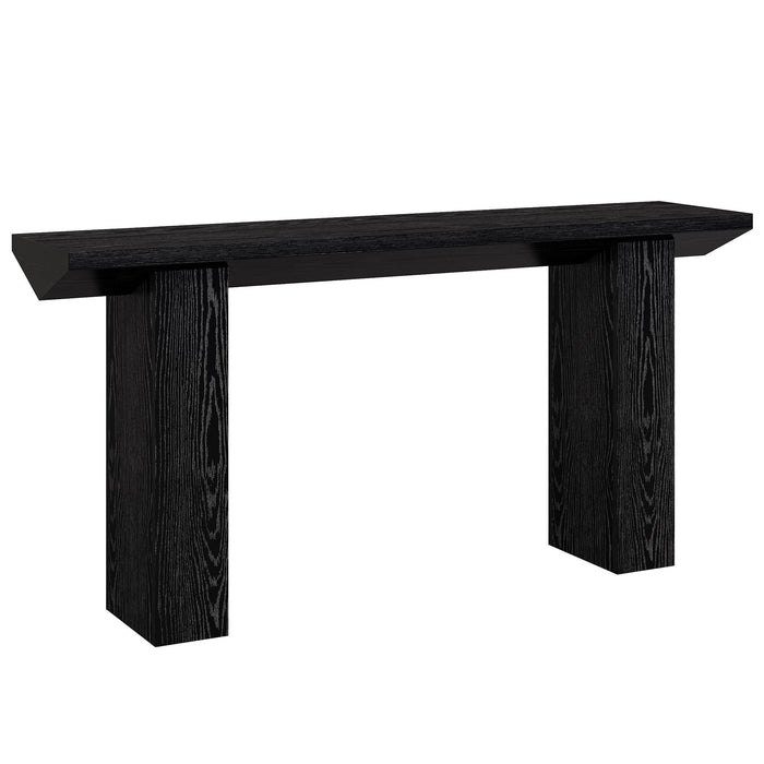 Tribesigns Console table for the hall, Farmhouse-style wooden coffee table behind the sofa