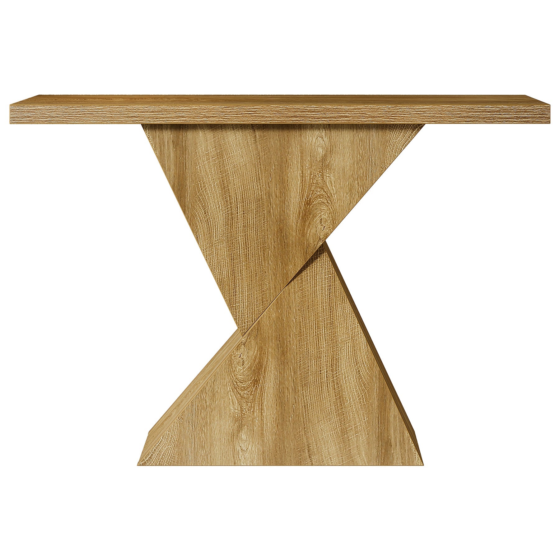 105cm Narrow Farmhouse Console Table with Geometric Base, Entryway Sofa Table for Hallway, Foyer, or Behind Couch