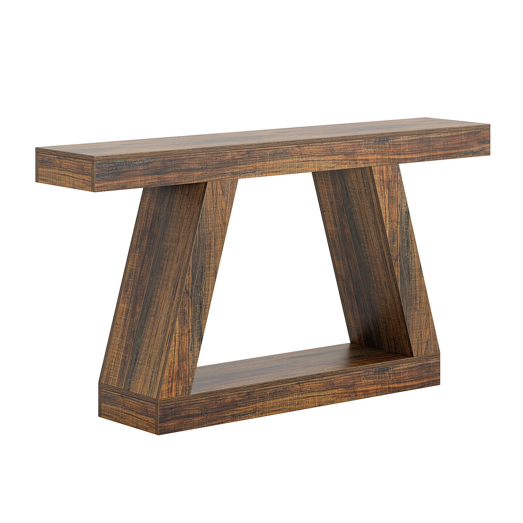 55" Farmhouse Console Table, Rustic Wooden Sofa Table with Storage