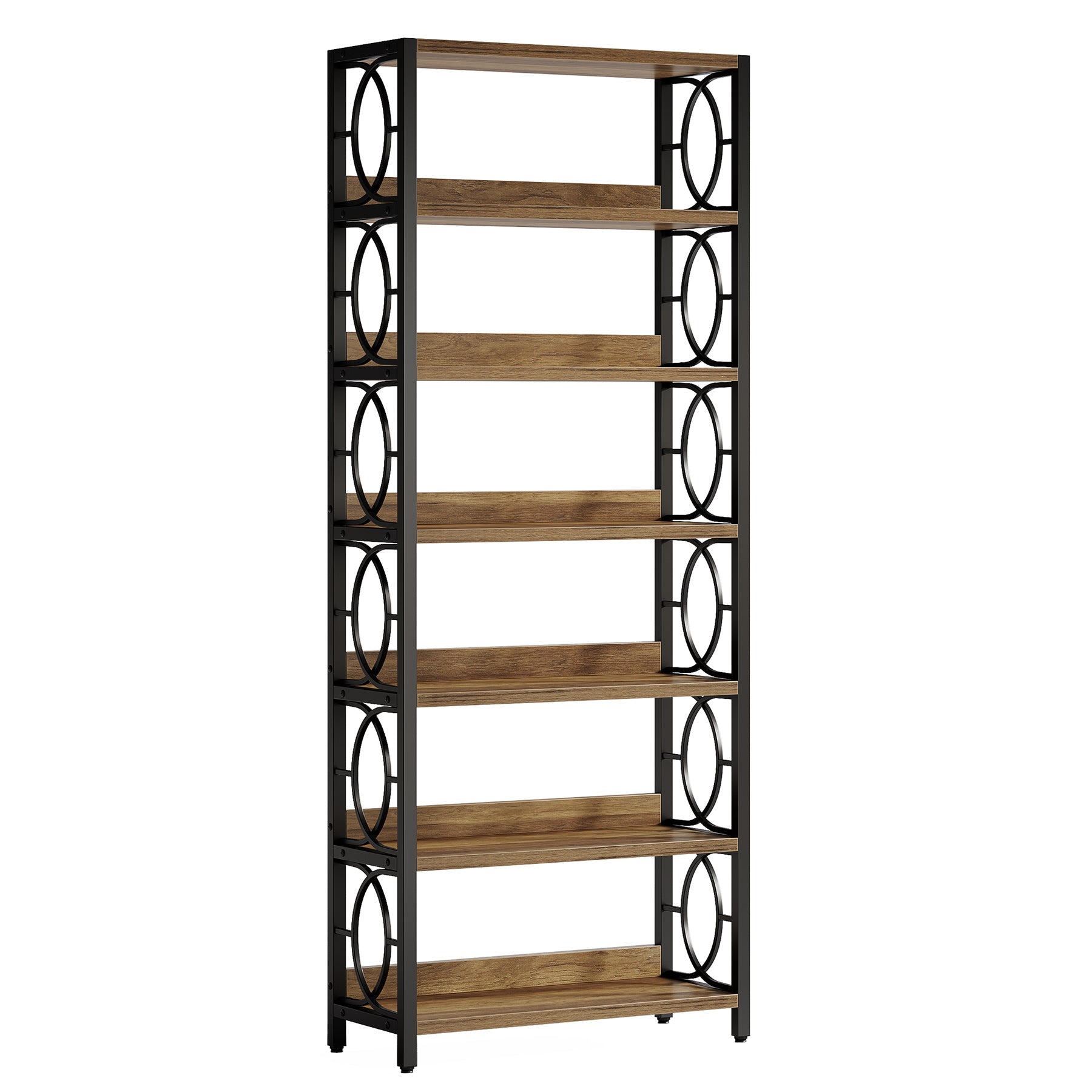 6 - Tier Bookshelf, 70.86" Bookcase Industrial Freestanding Display Shelf Tribesigns