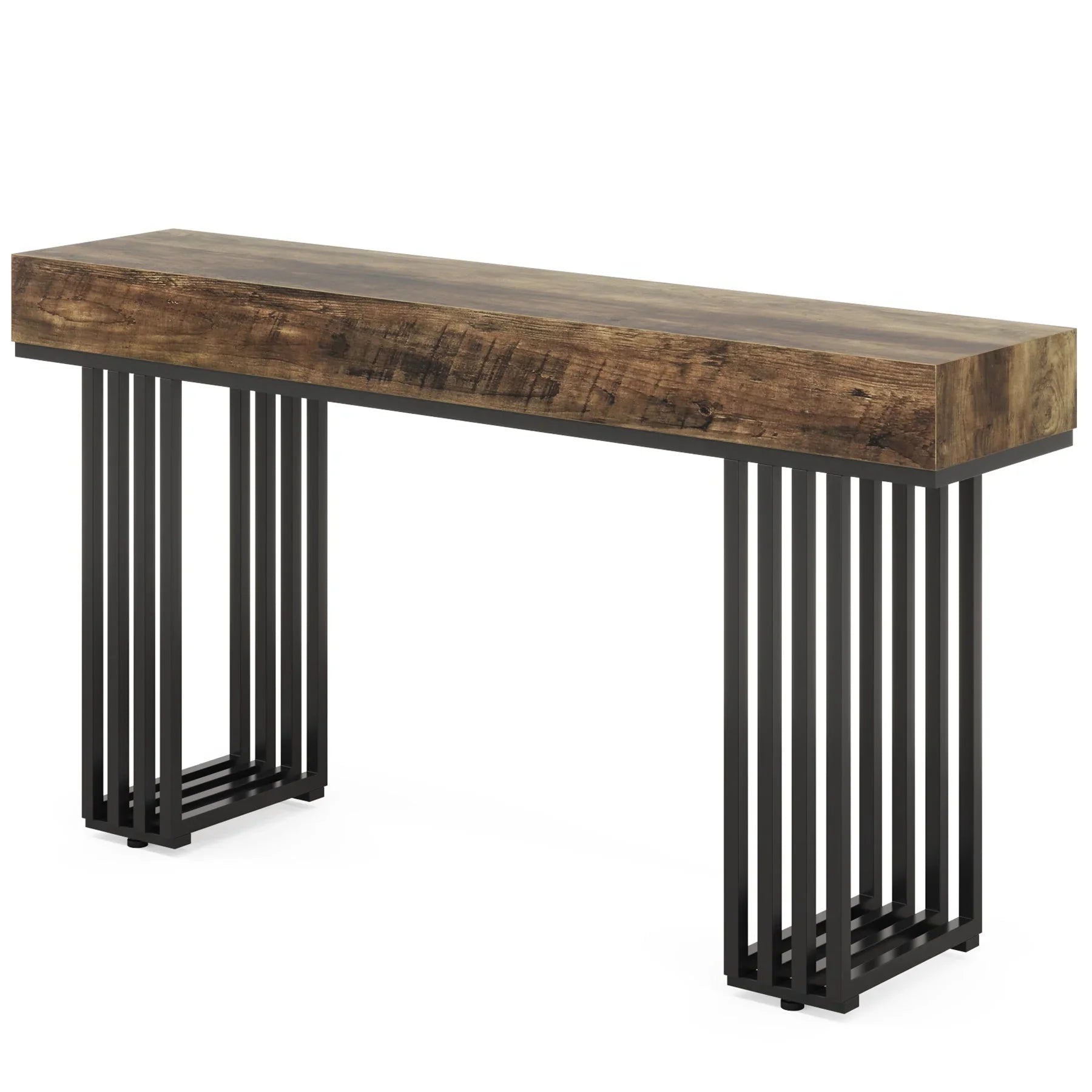 55" Console Table, Modern Entryway Table with Metal Legs