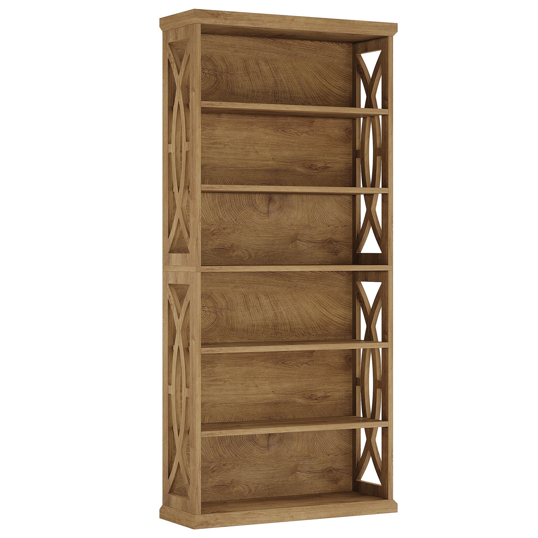 71" Wooden Bookshelf, 6-Tier Freestanding Bookcase Display Shelves