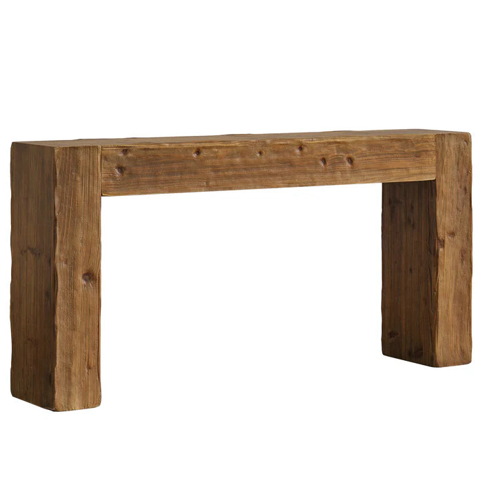 63" Solid Wood Console Table, Farmhouse Entryway Sofa Table for Living Room and Hallway