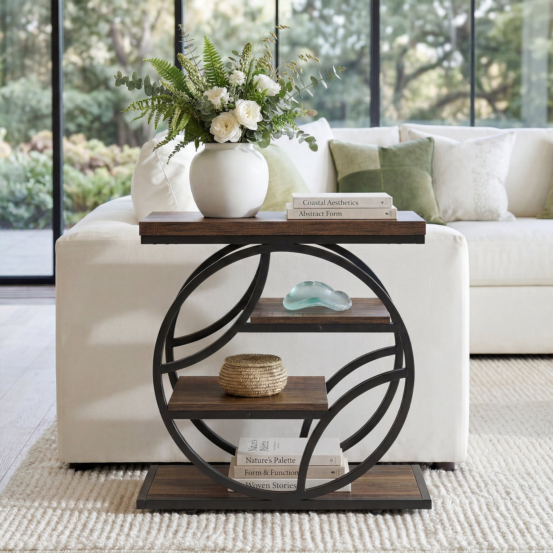 Tribesigns 25.59 Inch Narrow Side Table with Storage, 4 Tier Industrial End Table