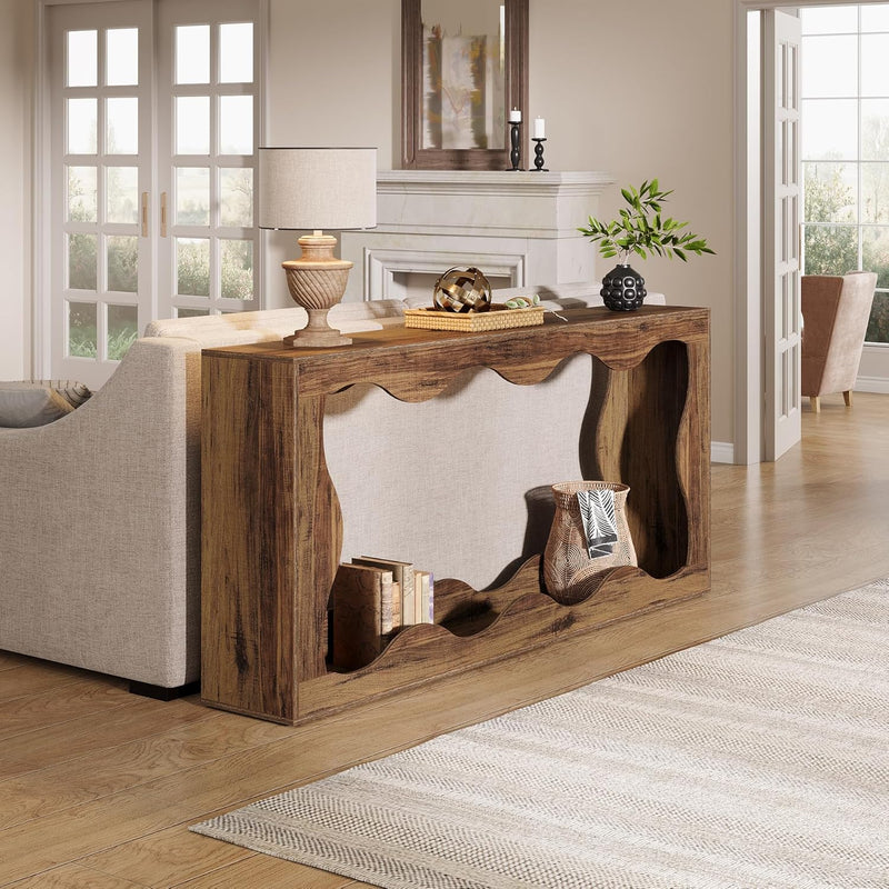 160cm Console Table, Farmhouse Entryway Table Couch Table Behind Sofa