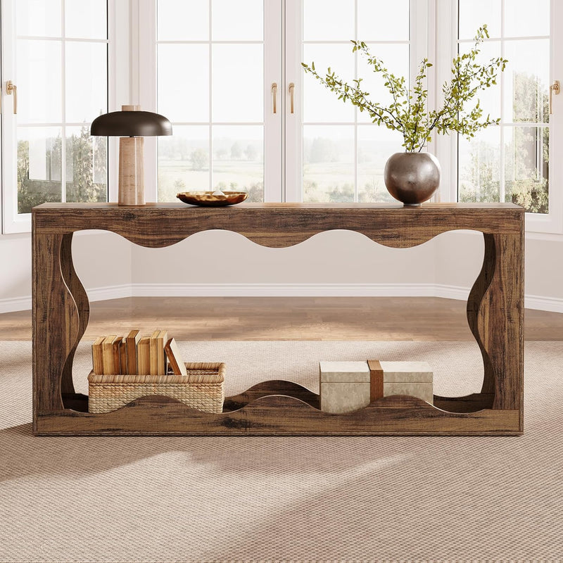 160cm Console Table, Farmhouse Entryway Table Couch Table Behind Sofa