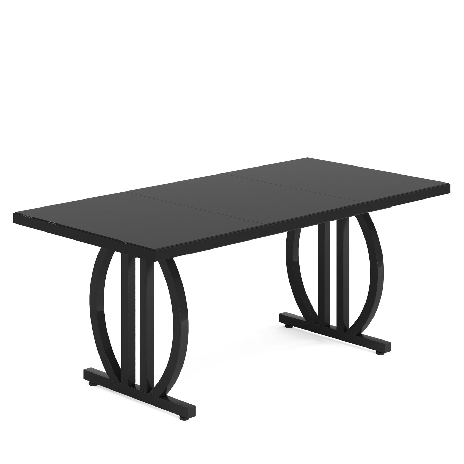 63" Dining Table for 4-6 People, Modern Industrial Rectangular Kitchen Table Dinner Table for Home Kitchen Furniture