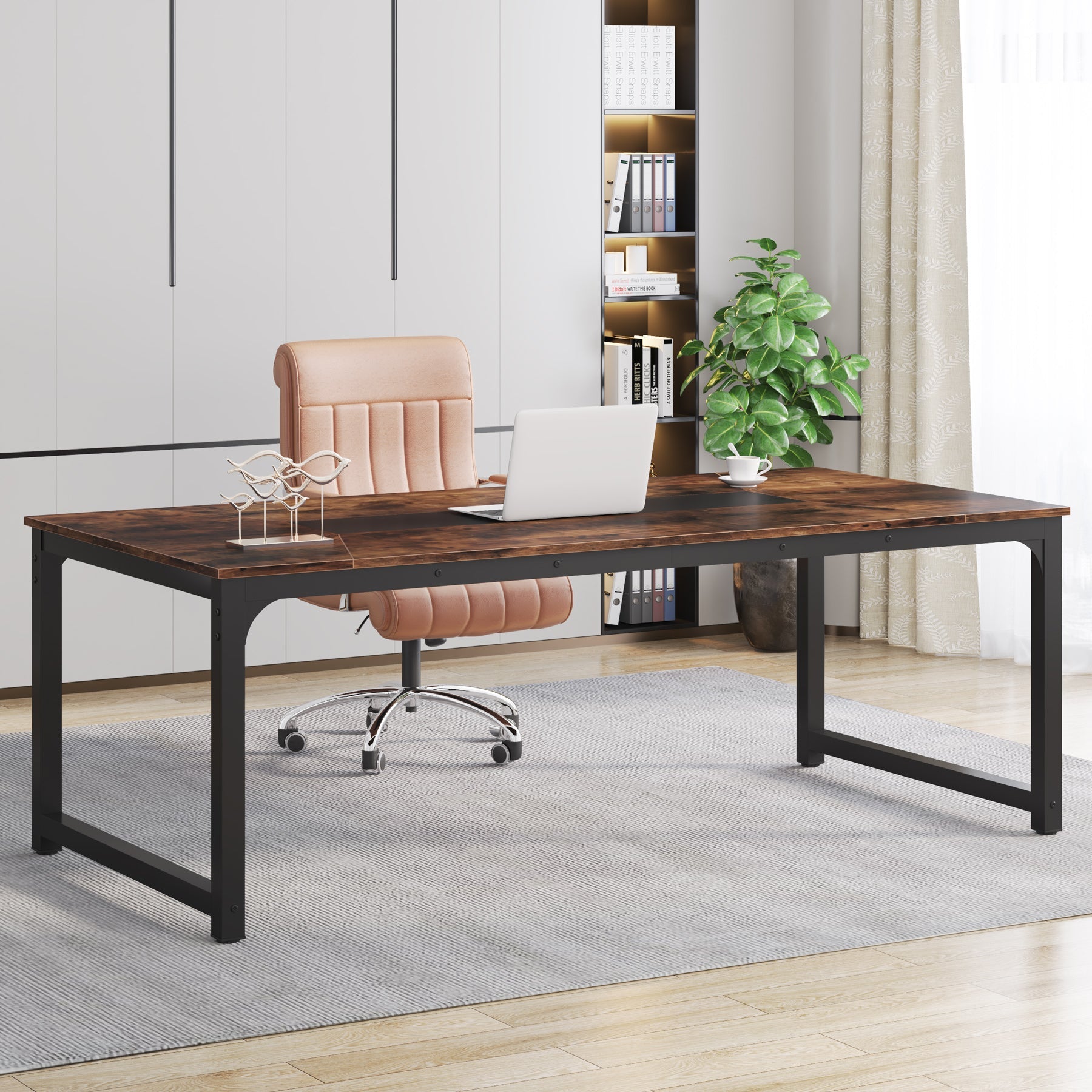 Rectangular Conference Table, 6FT Minimalist Computer Desk