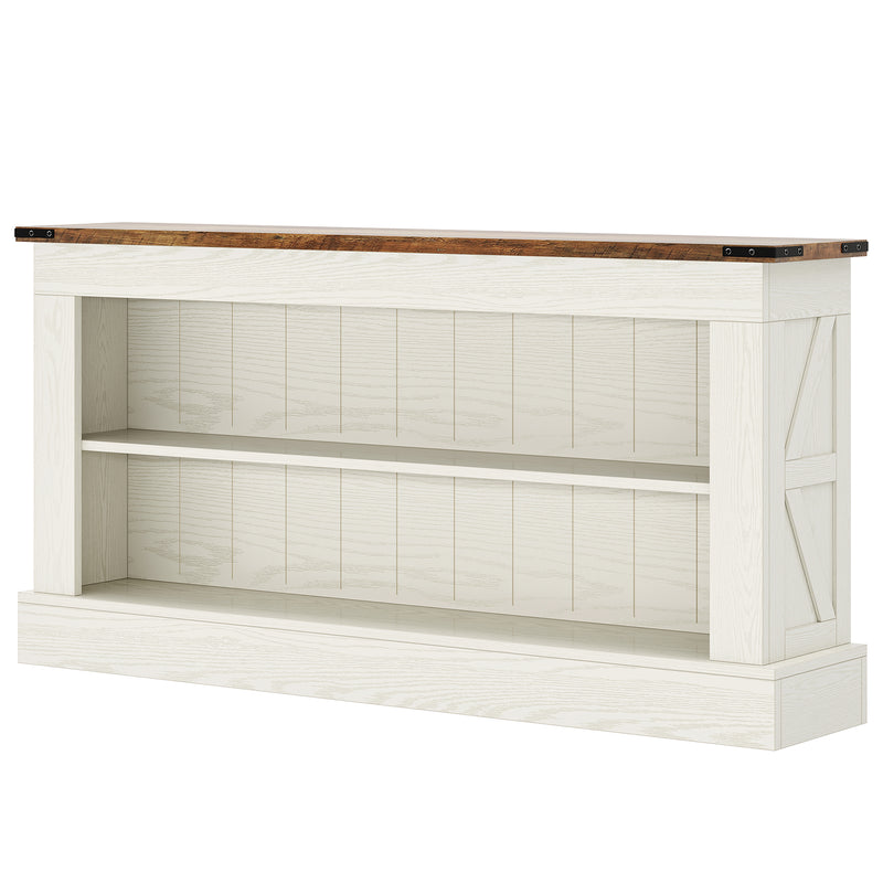 63" Console Table, Long Entryway Table Sofa Table With Storage