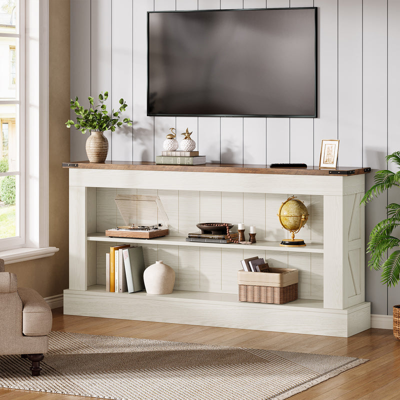 63" Console Table, Long Entryway Table Sofa Table With Storage