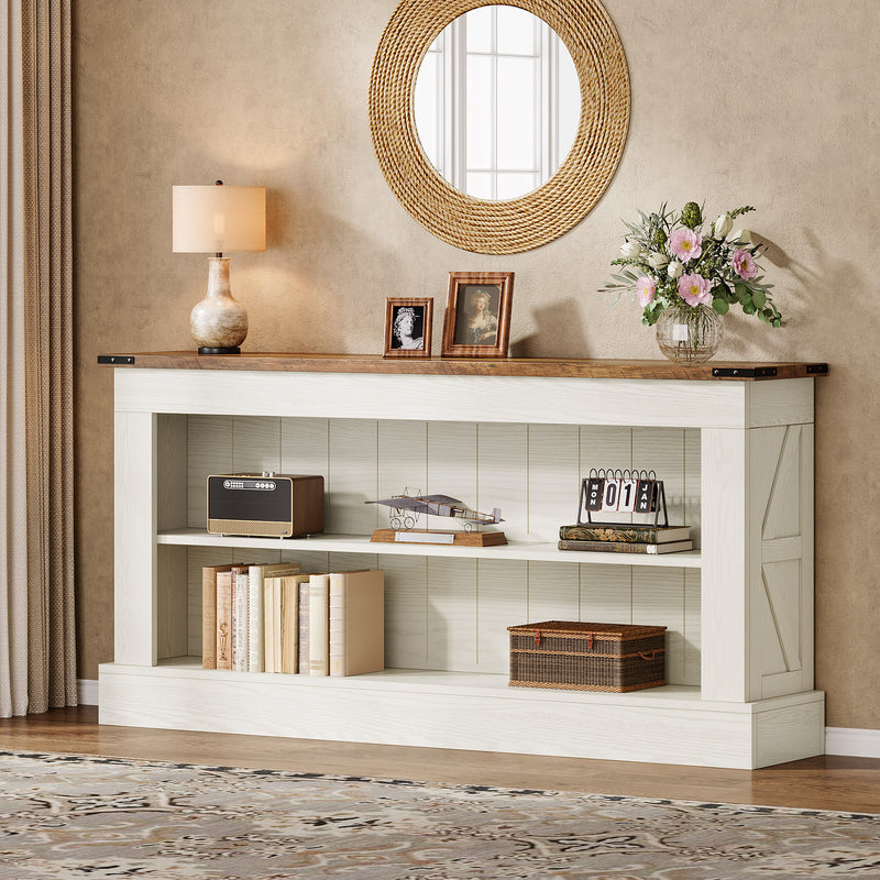 63" Console Table, Long Entryway Table Sofa Table With Storage