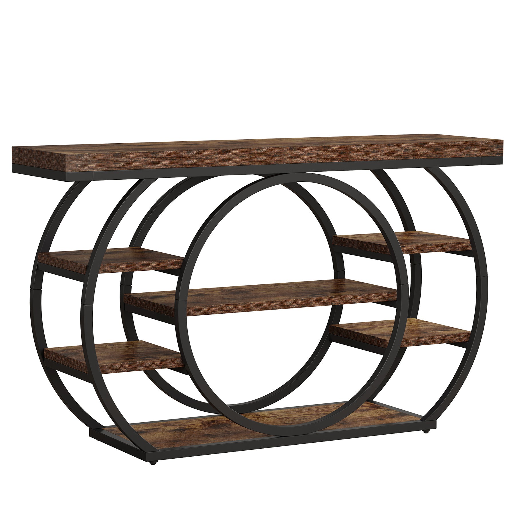 Tribesigns 47" Console Table, 5-Tier Industrial Entryway Table with Metal Frame