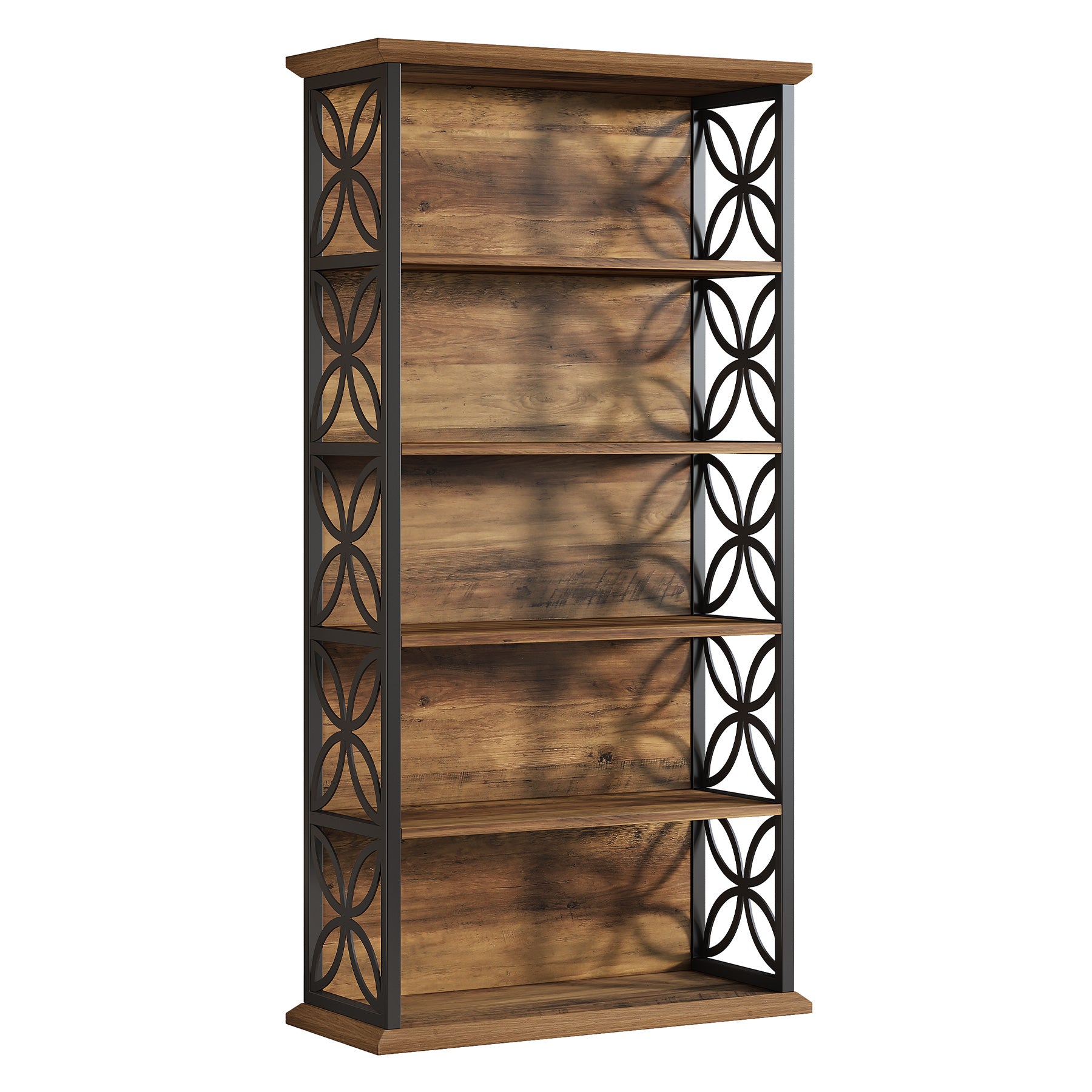71" 6-Tier Bookshelf, Open Storage Bookcase with Metal Frame for Office