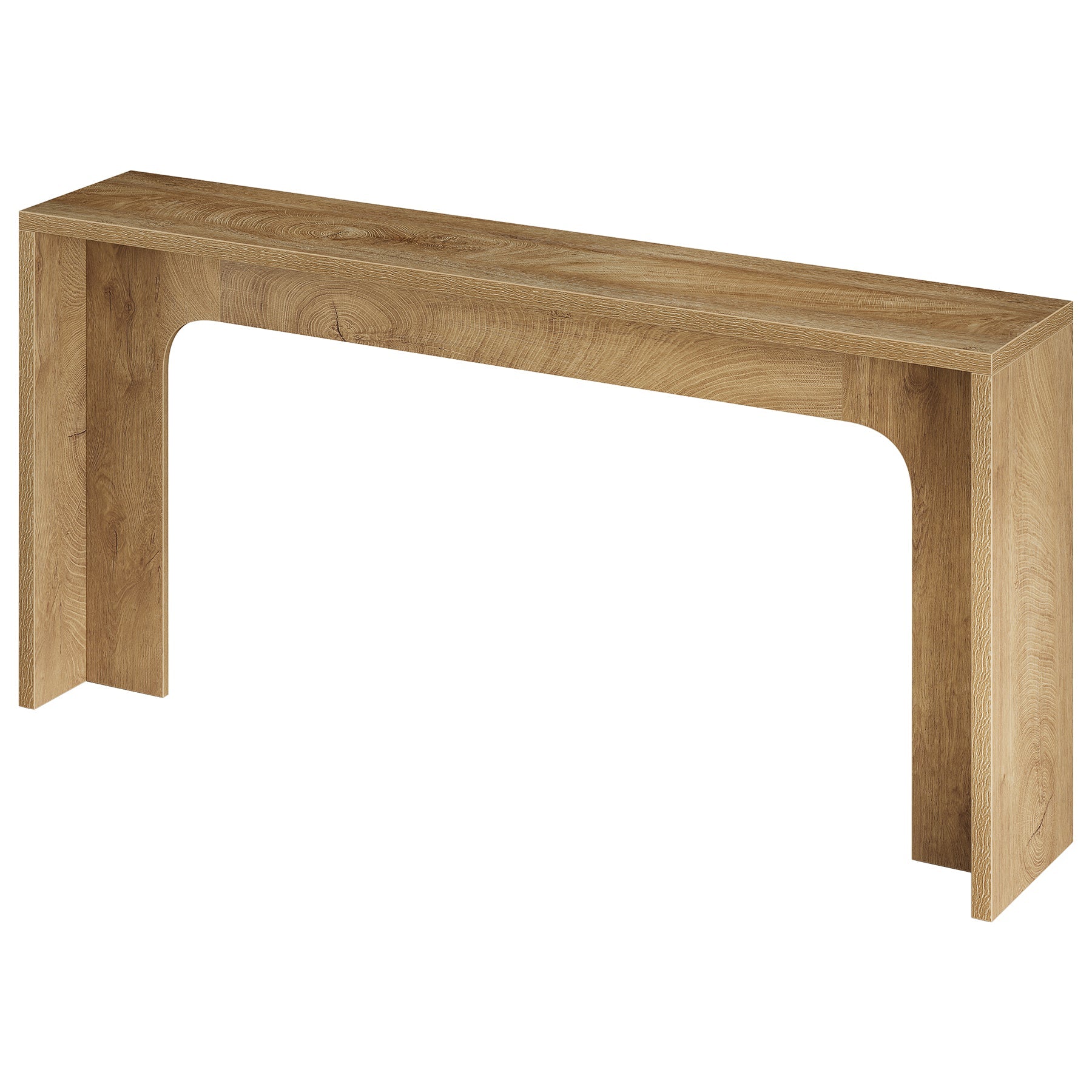 160cm Narrow Console Table, Modern Minimalist Wood Entryway Table with Sturdy Base for Hallway & Behind Sofa