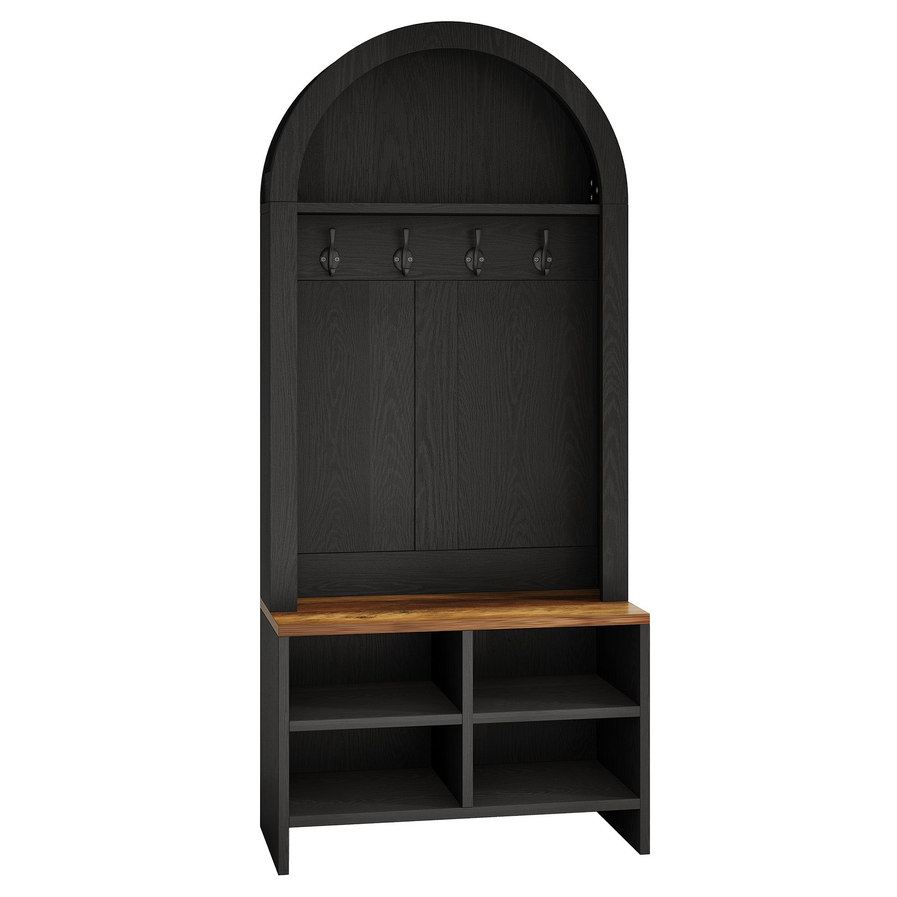 70.87“ Arched Hall Tree with Bench and Shoe Storage